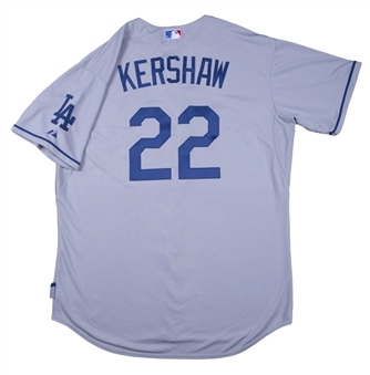 2015 Clayton Kershaw Game Issued Los Angeles Dodgers Road Jersey (Sports Investors Authentication)